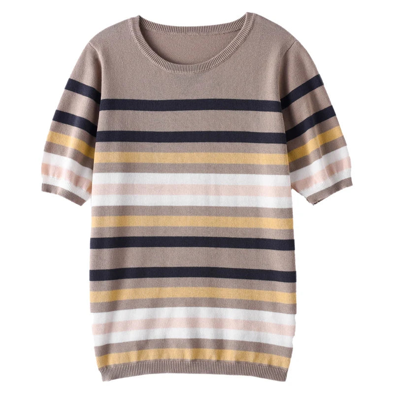 Aurora Chic Summer Stripe T-Shirt