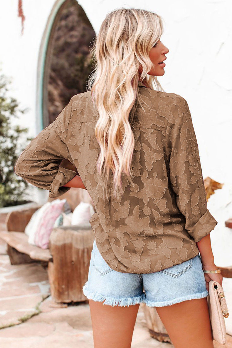 Braune Bluse mit Muster