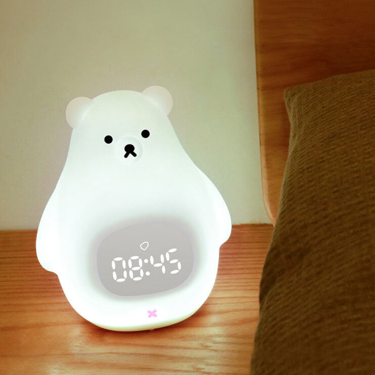 Sveglia per bambini Orso Polare carina con luce notturna
