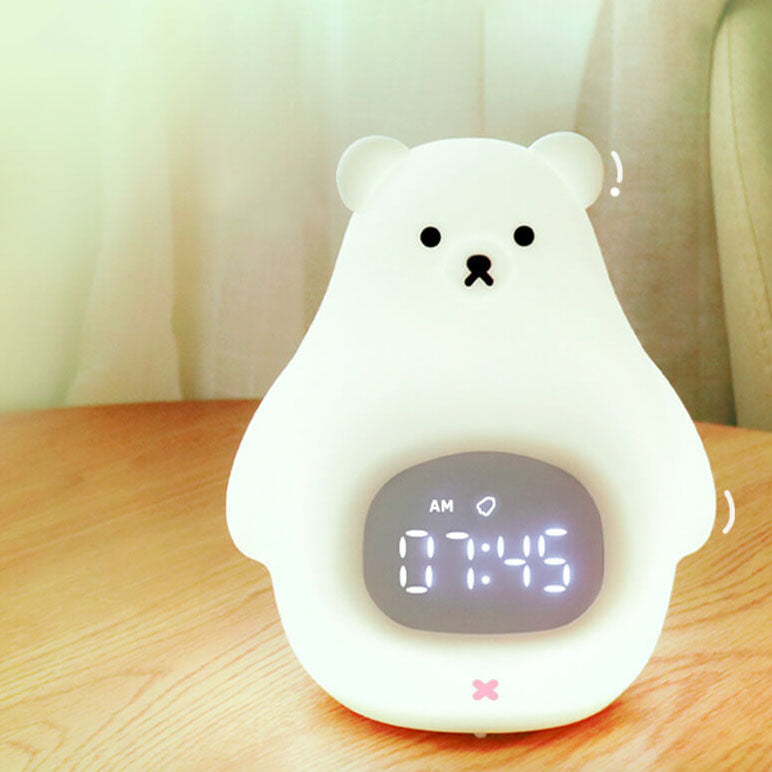 Sveglia per bambini Orso Polare carina con luce notturna