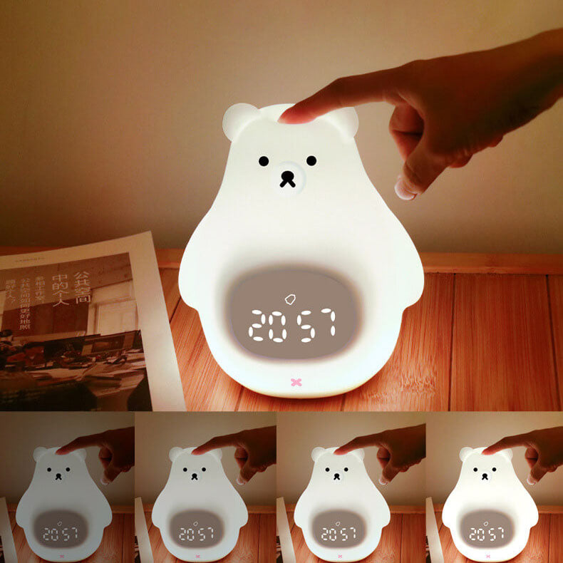 Sveglia per bambini Orso Polare carina con luce notturna