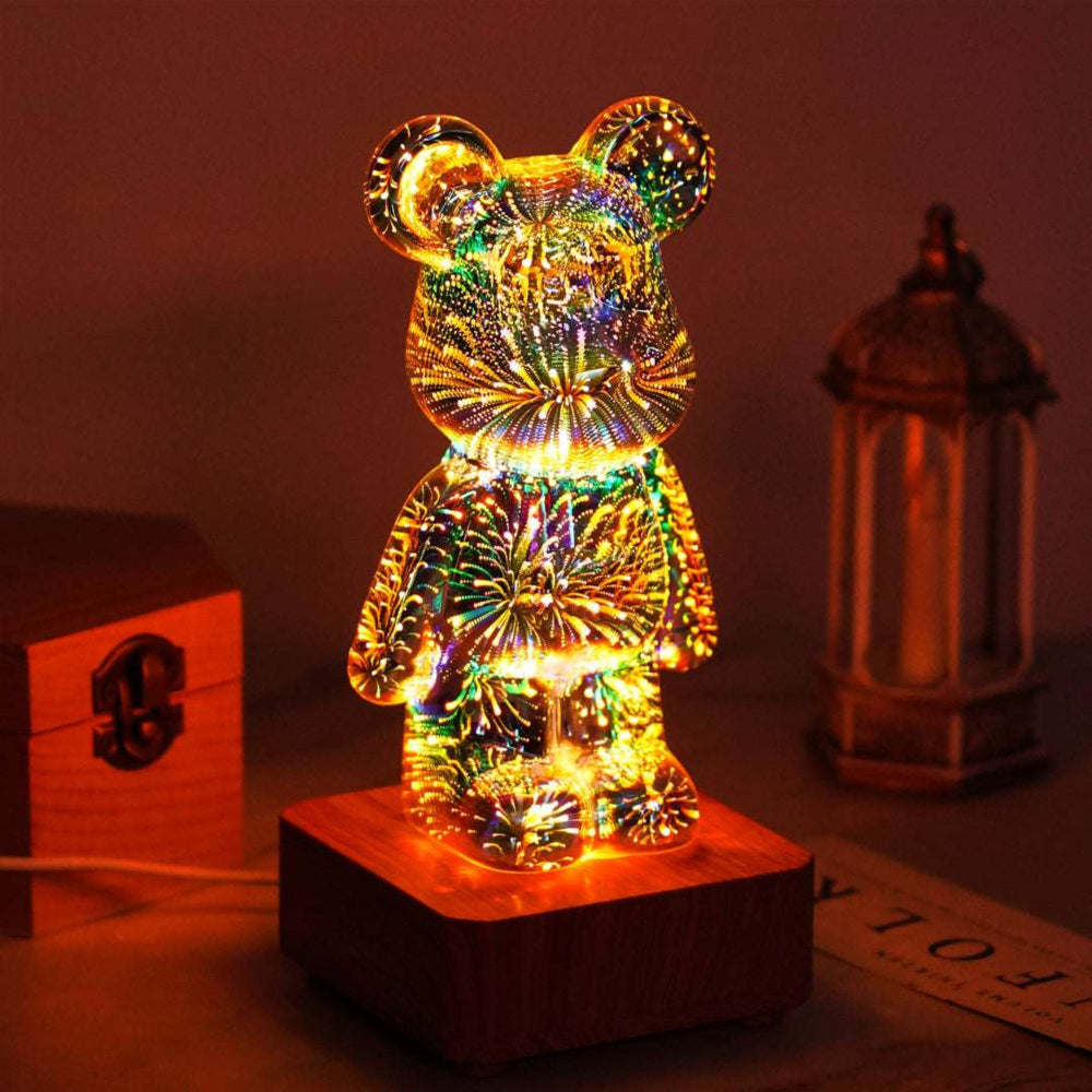 Lampada Orso LED Carina con Effetto Luce 3D