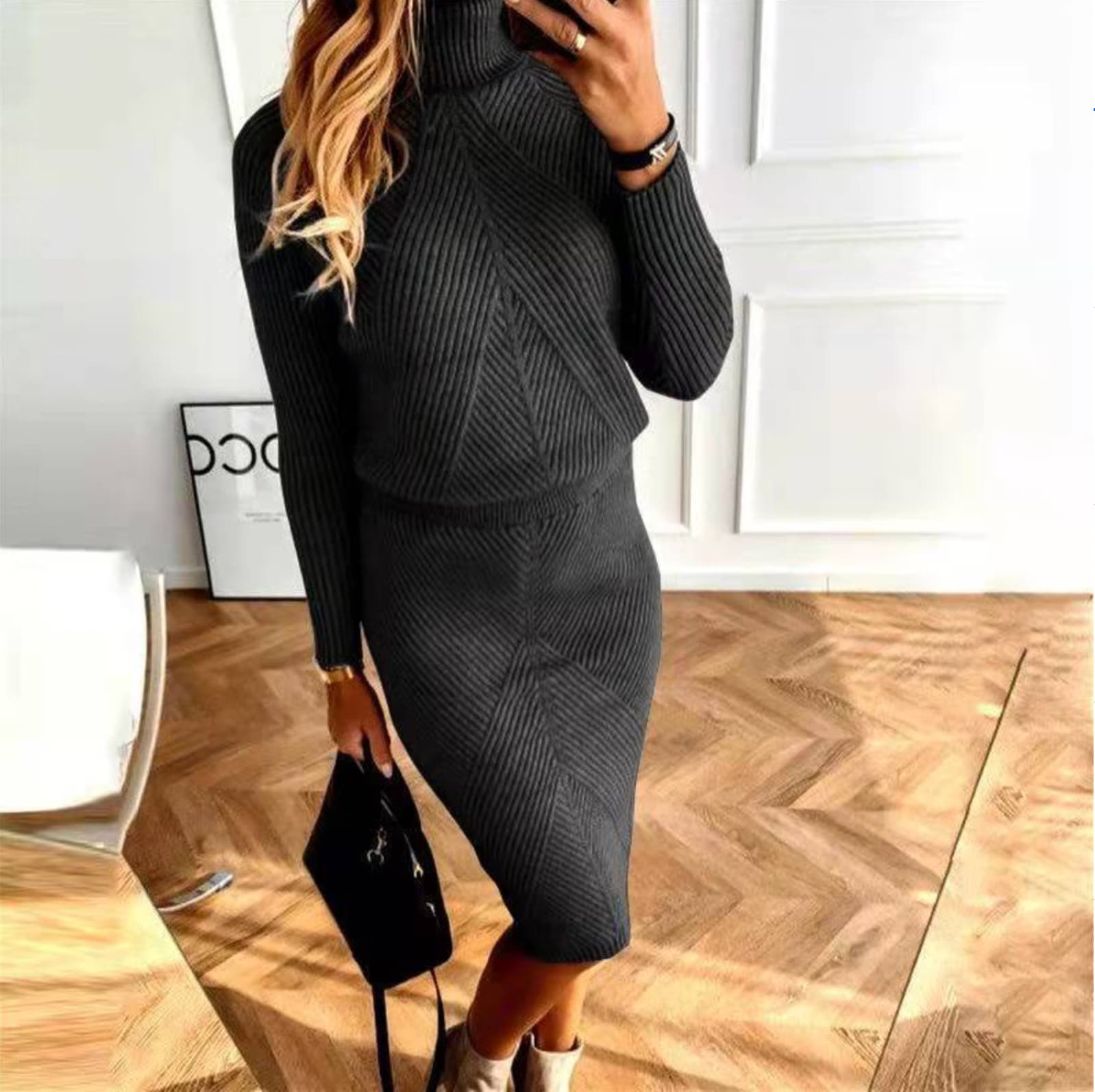 VELANORA- Knusse pullover gebreide jurk