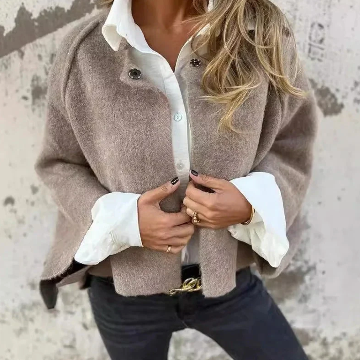 Giacca corta elegante da donna per autunno e primavera – Giacca per stagione di transizione in design alla moda