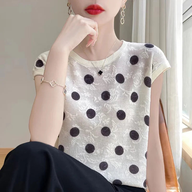 Mira Mode Summer Polka Dot Blouse