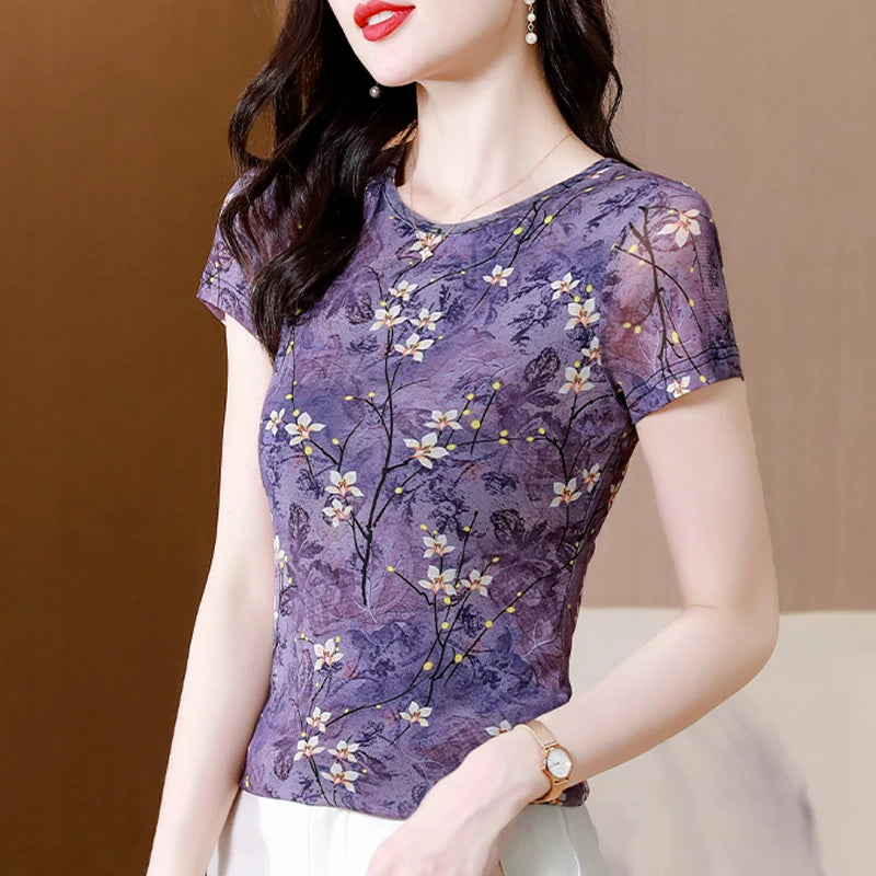 FloraLuxe Top Estivo in Rete