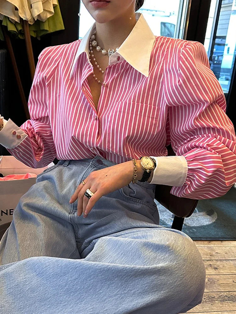 Luxe Chic Stylish Striped Blouse