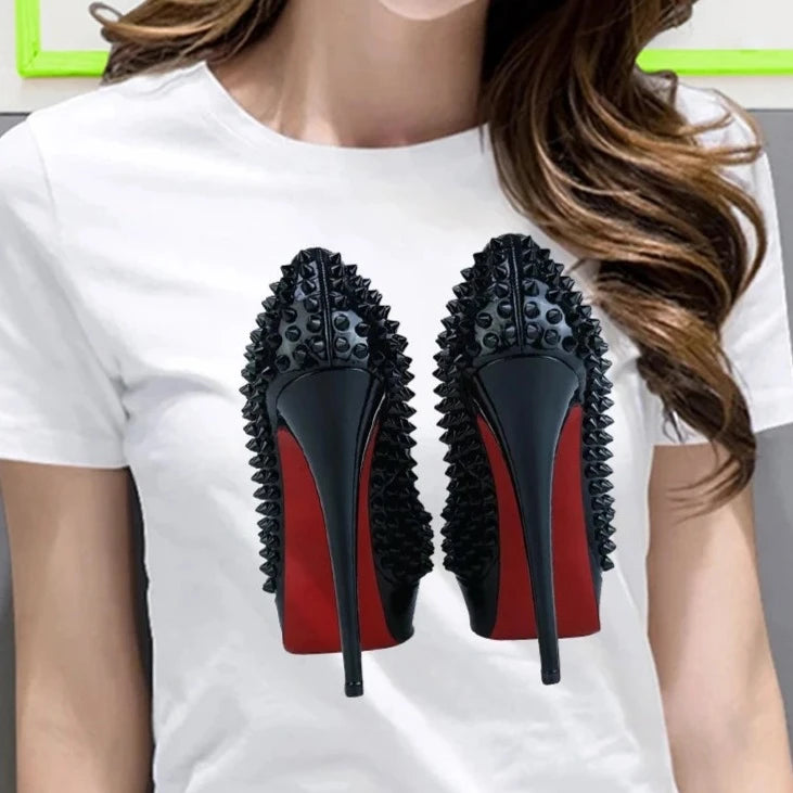 TrendFusion T-shirt con tacco alto