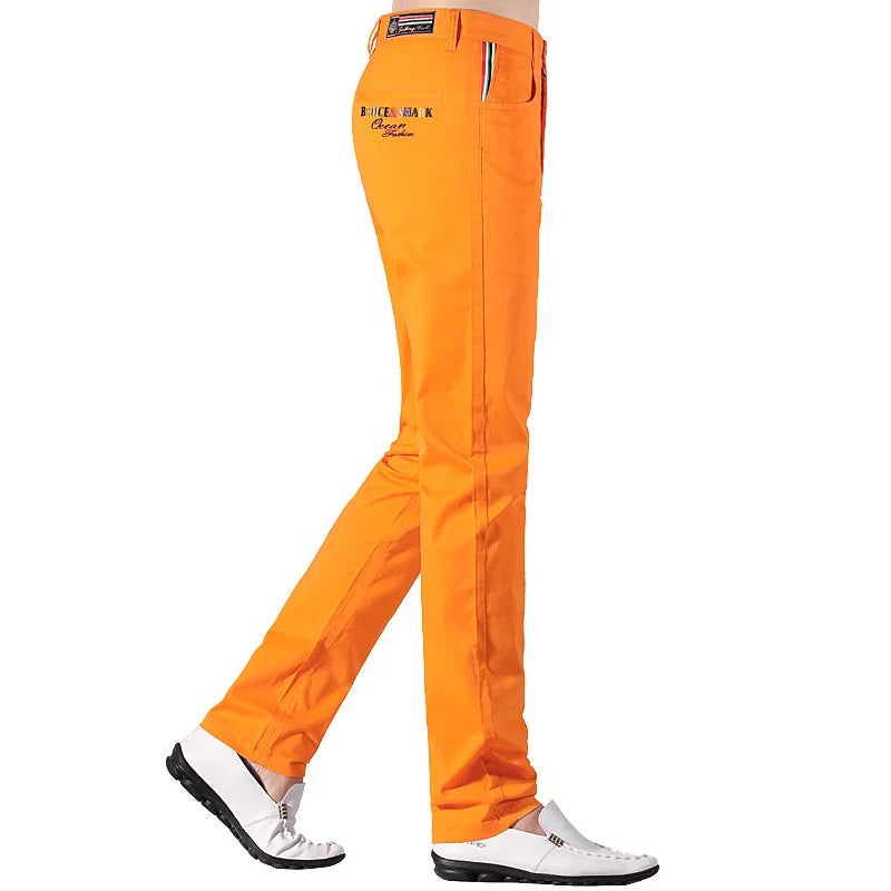 Rafael | Casual stretch pants for men | Orange