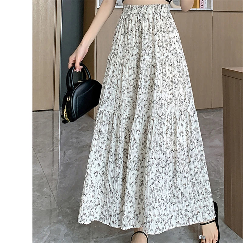 ModePracht's Vintage Flower Pleated Skirts for Women
