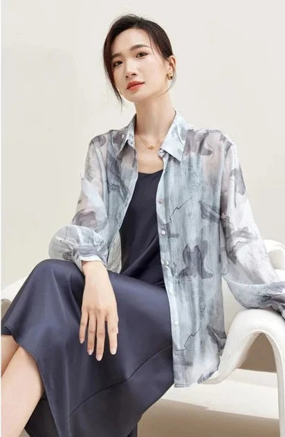 FemmeChic Lange Mouwen Polo Blouse voor Dames