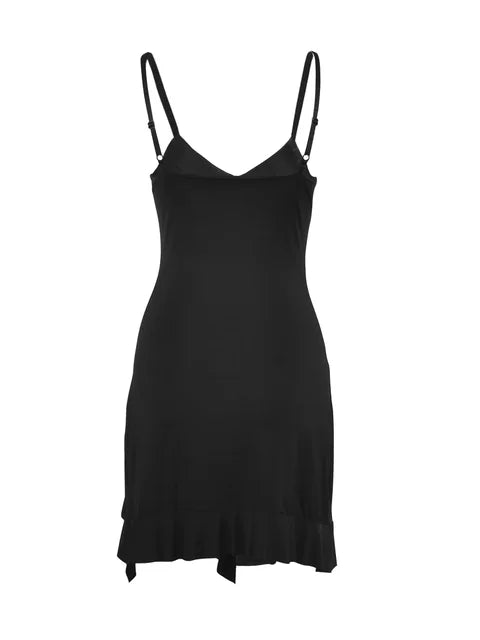 Zomer Elegante Zwarte Mini-Jurk