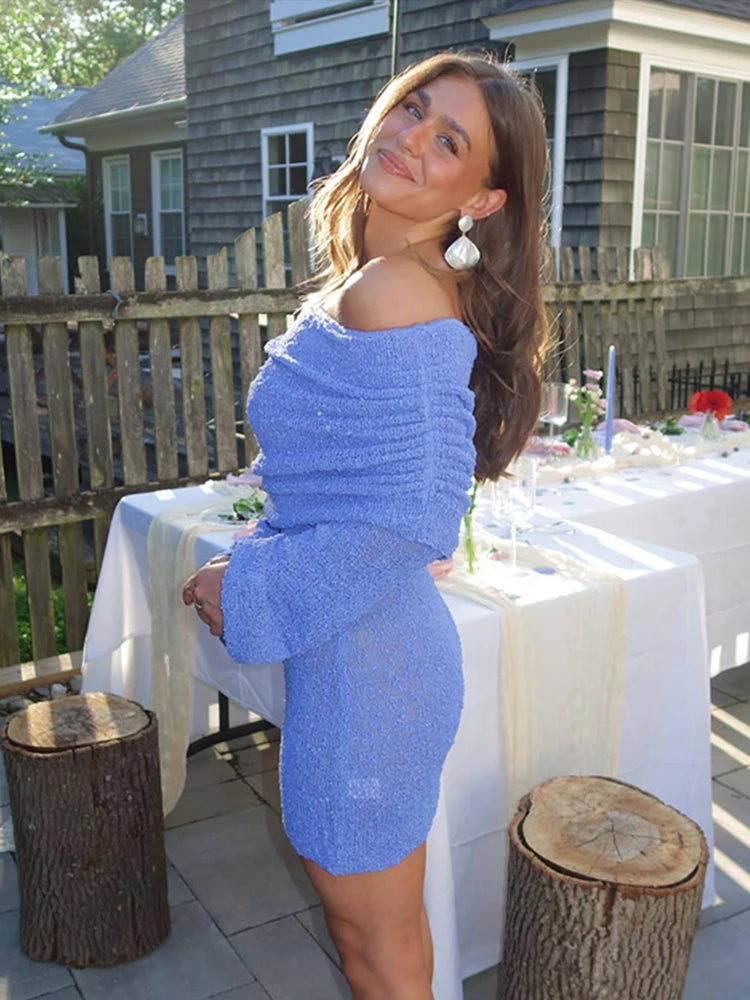 Divine Chic Sexy Off Shoulder Mini Jurk