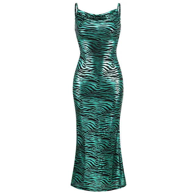 Stylish Backless Long Dress for Festive Women