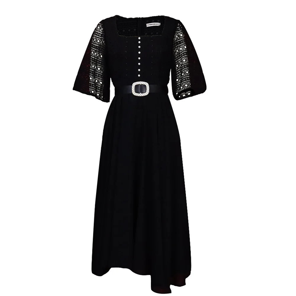 Sexy Slanke Chiffon Holle Zomerjurk Van Zomerse Elegantie