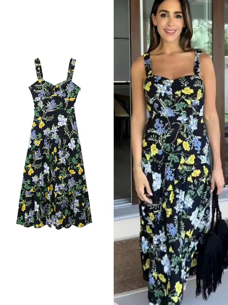 Riviera Leeter Vestito Midi Estivo Senza Maniche