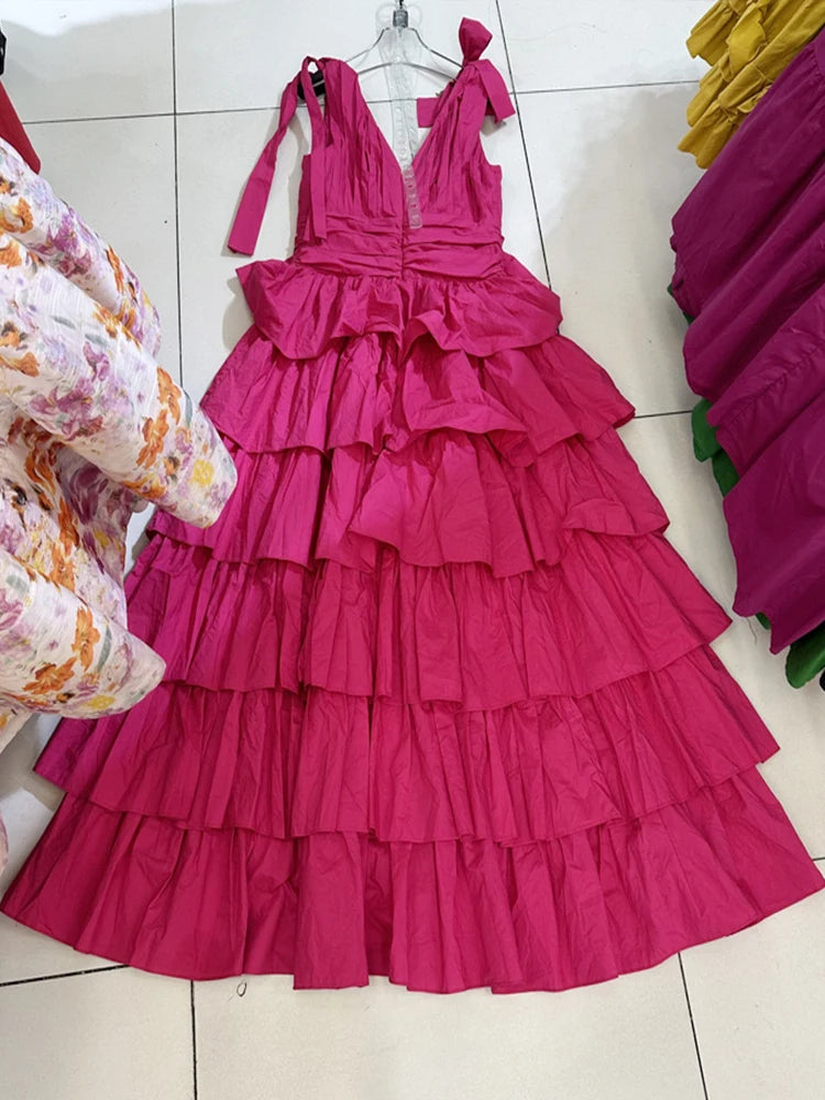 AriaGlam Summer Dress with V-Neck