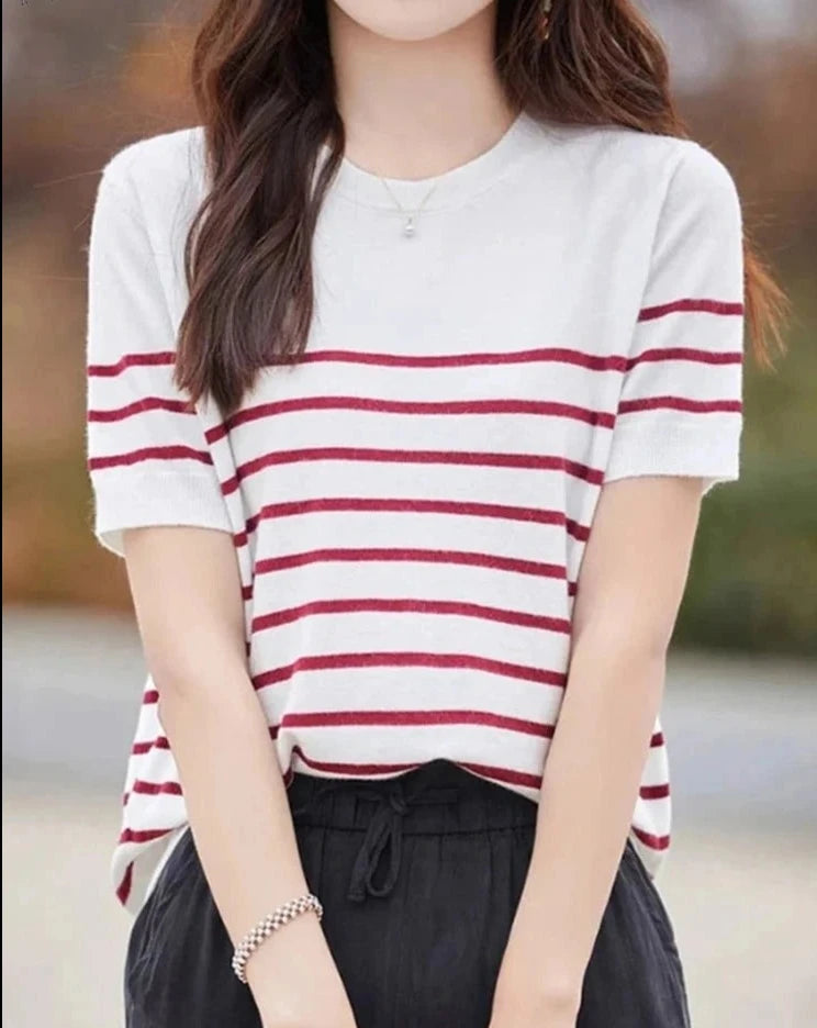 MerelMode Summer Striped Blouse