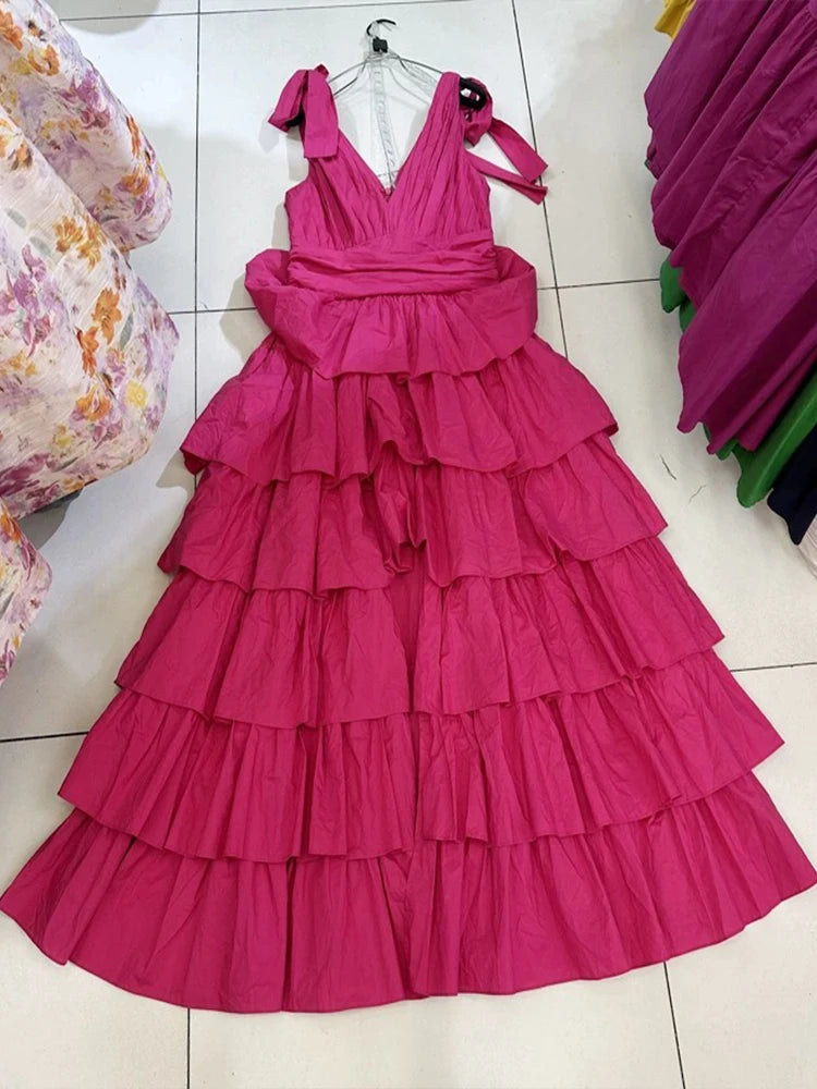 AriaGlam Summer Dress with V-Neck
