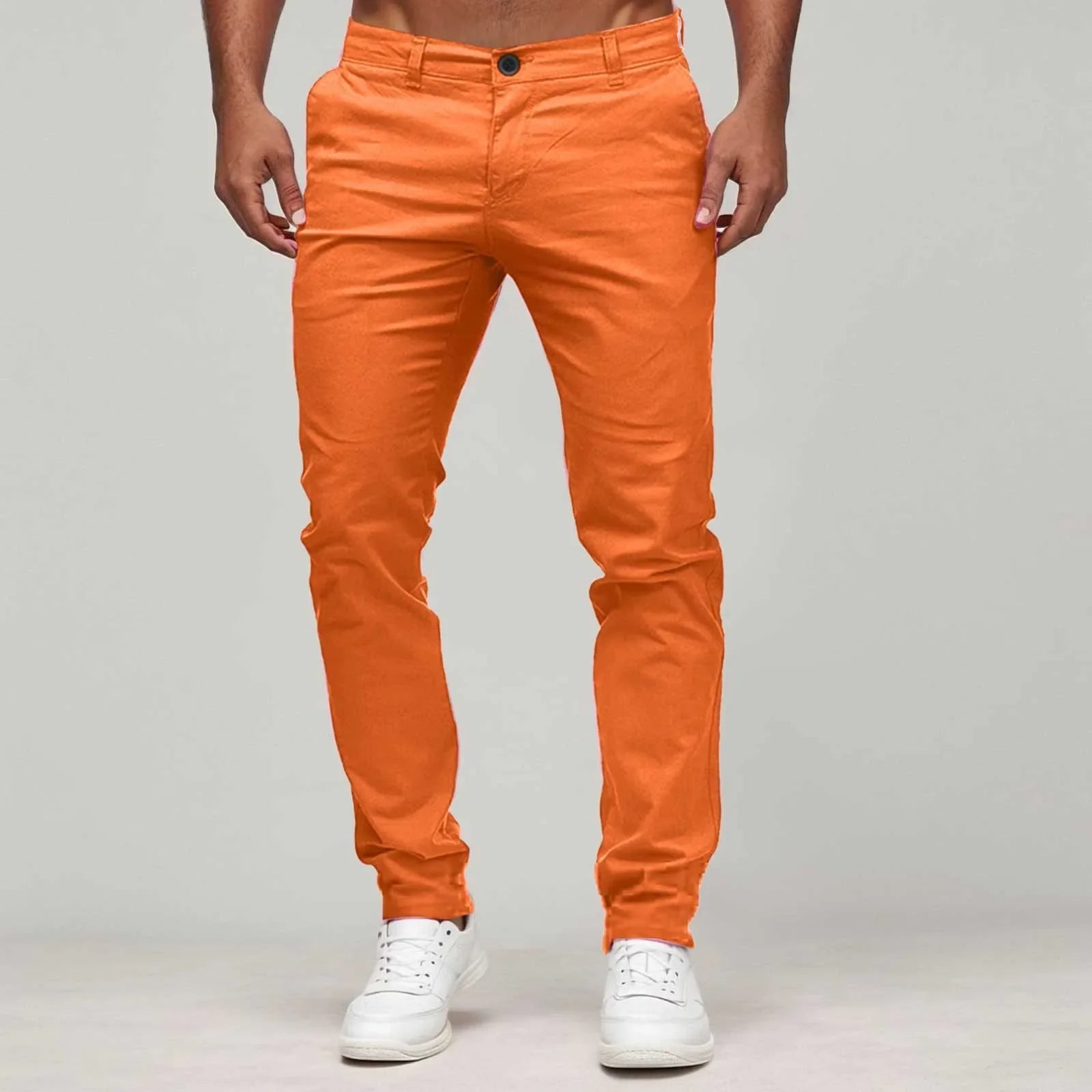 Matteo | Pantaloni casual da uomo con vestibilità dritta | Arancione