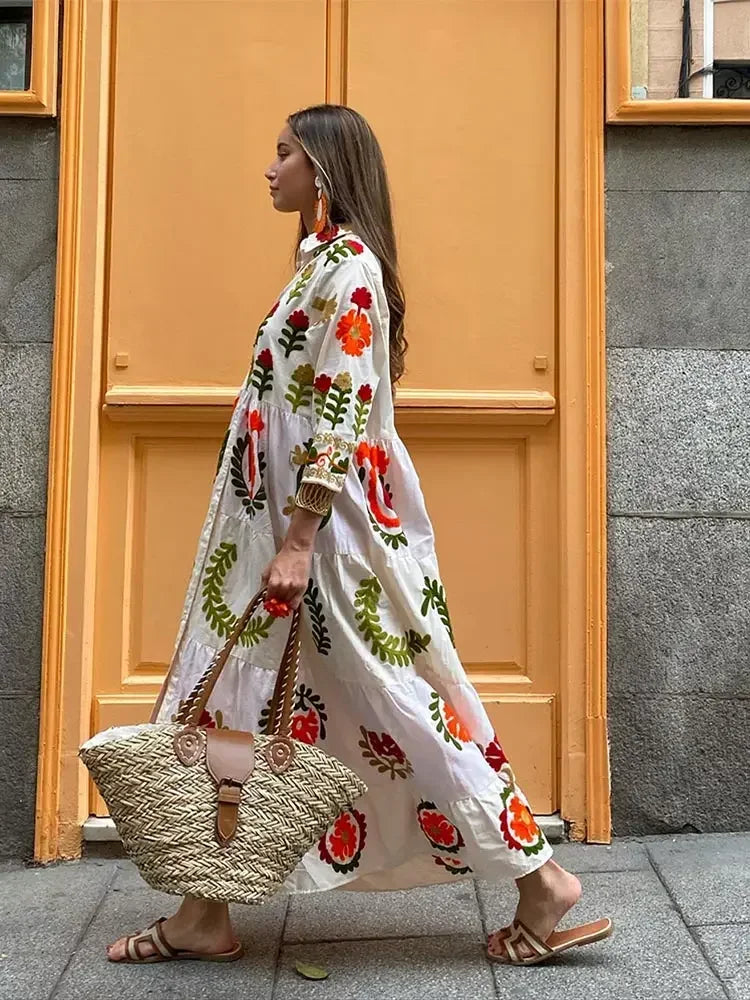 Holiday Chic Vestito Patchwork Estivo