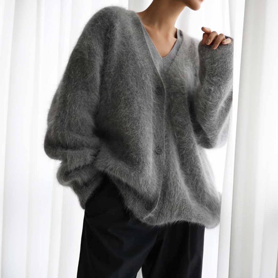 Aurora Cashmere Look Women's Cardigan – Soft and Stylish Winter Vest for Cold Days