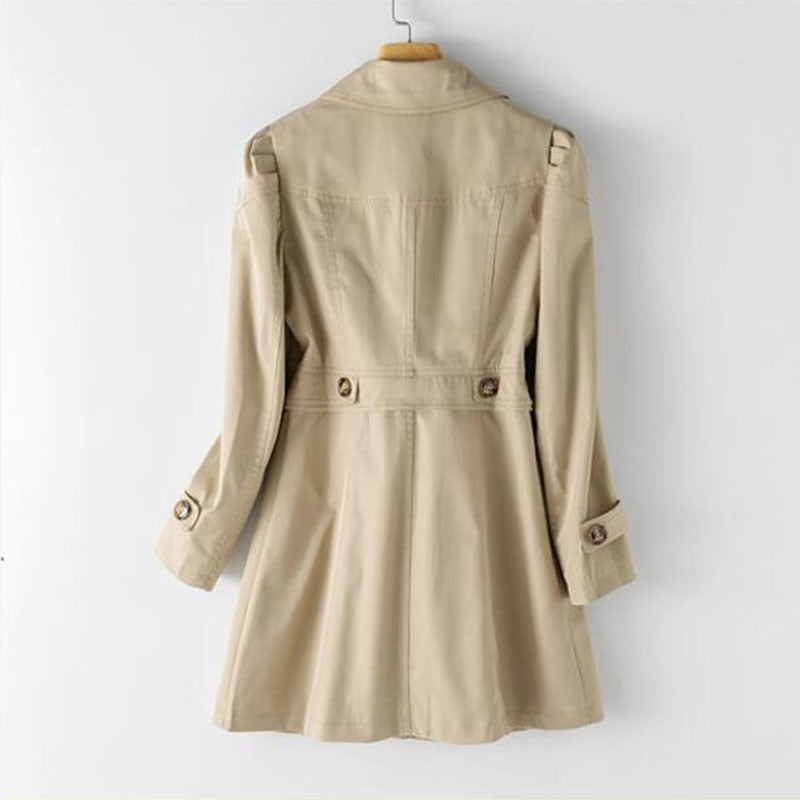 VELANORA - trench coat da donna con fila singola di bottoni - medio lungo