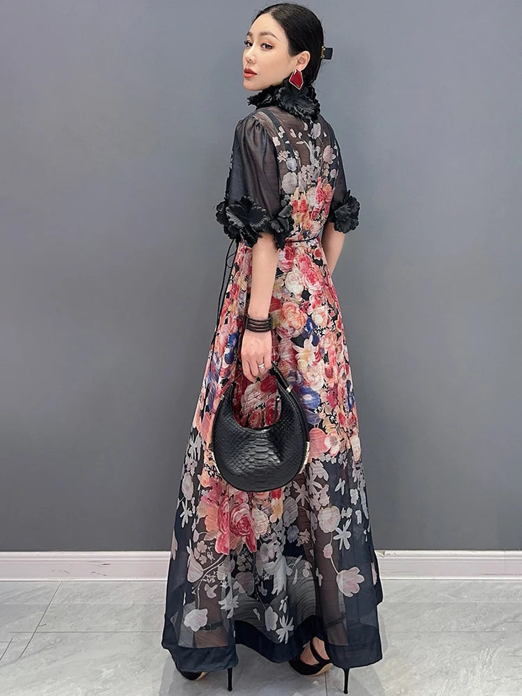 LunaModa Betörendes Sommerkleid mit großem Saum