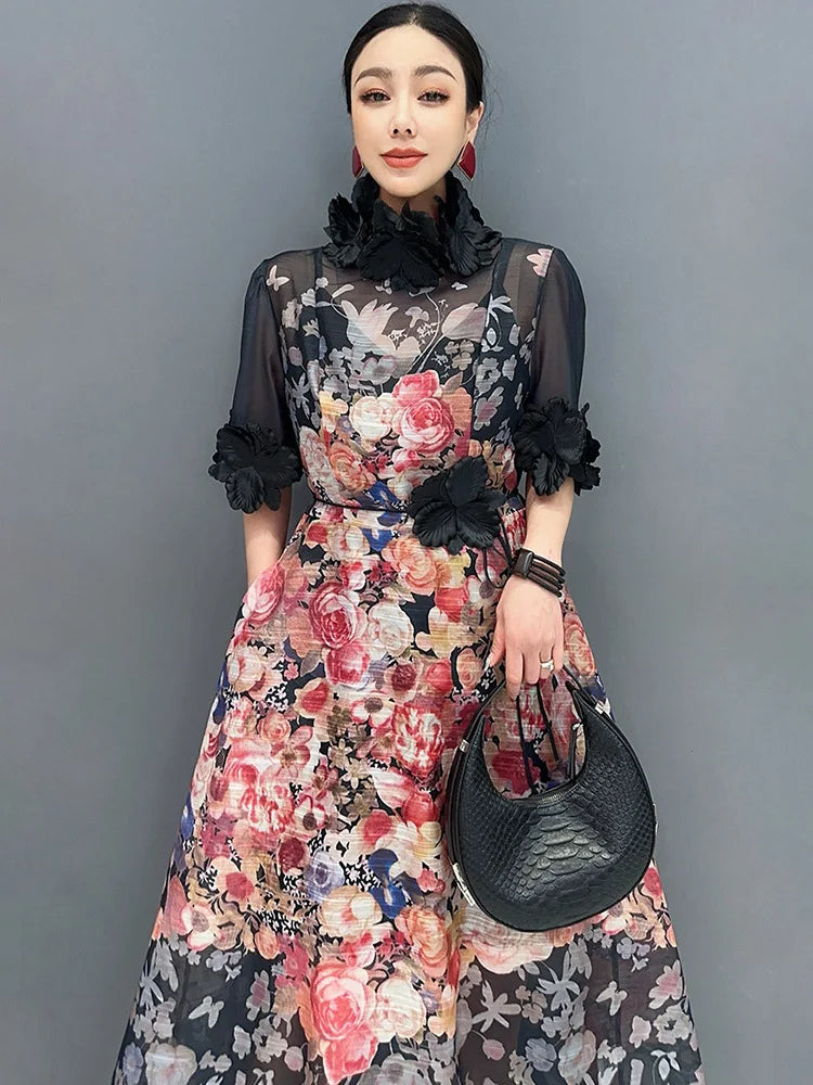 LunaModa Betörendes Sommerkleid mit großem Saum