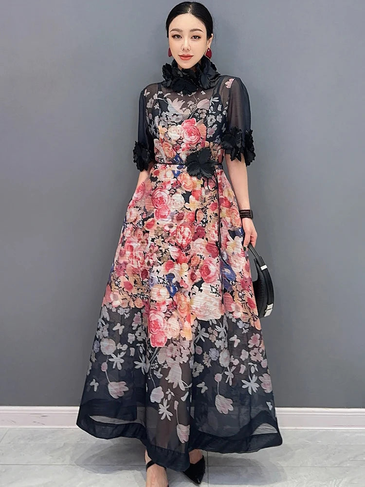 LunaModa Betörendes Sommerkleid mit großem Saum