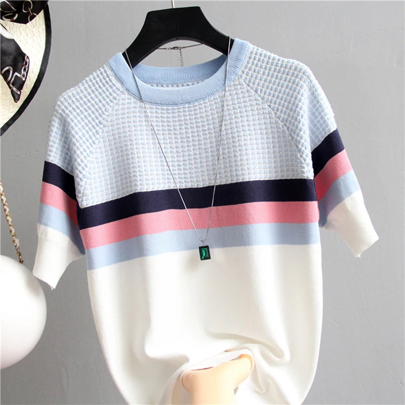BellaVintage Camicia Estiva a Righe per Donne
