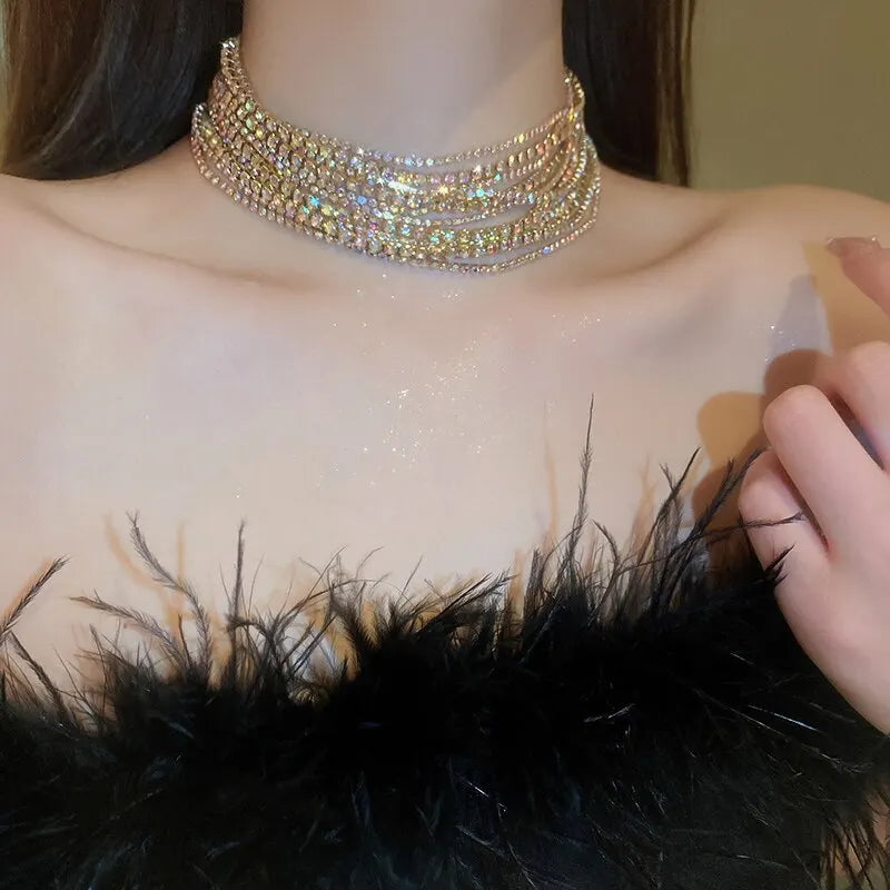 Stella Luxe Rhinestone Choker Necklace