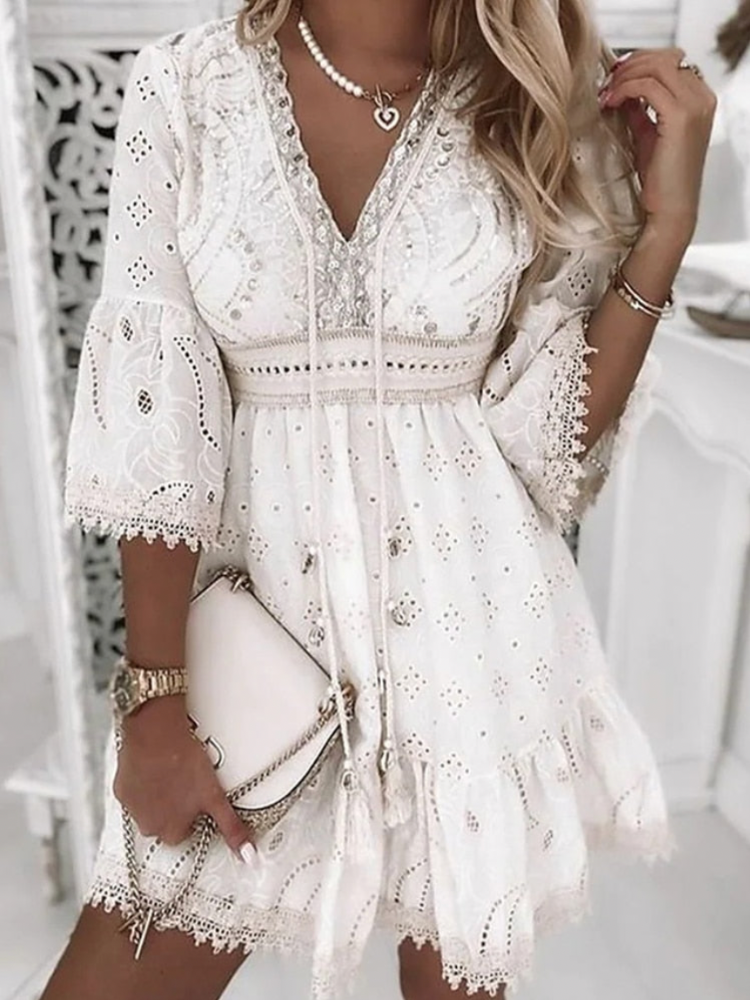 VELANORA - Elegante e Comoda Vestito Estivo Stile Boho Ibiza per Donne
