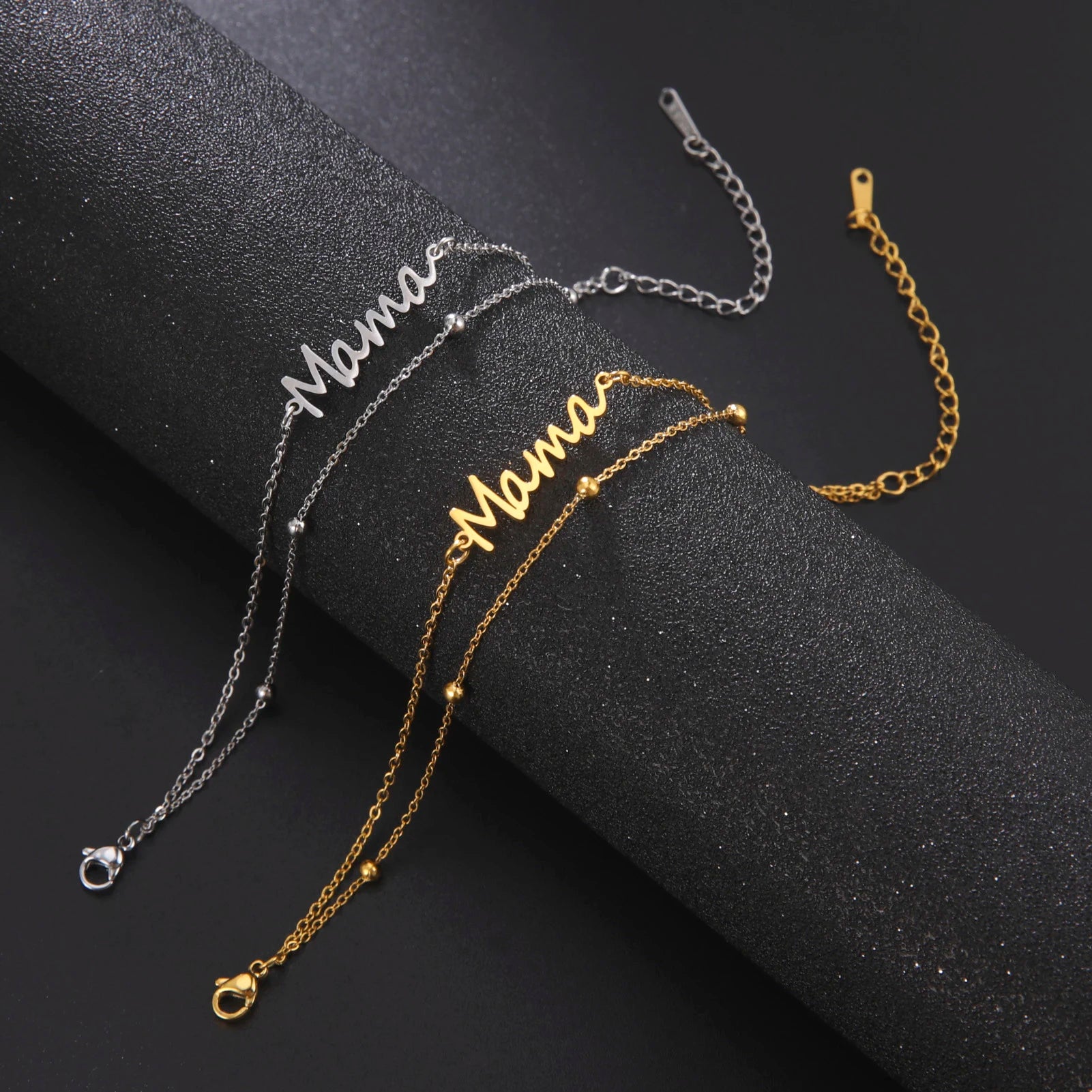 Motherly Love Double-layer Beaded Bracelet of Stainless Steel