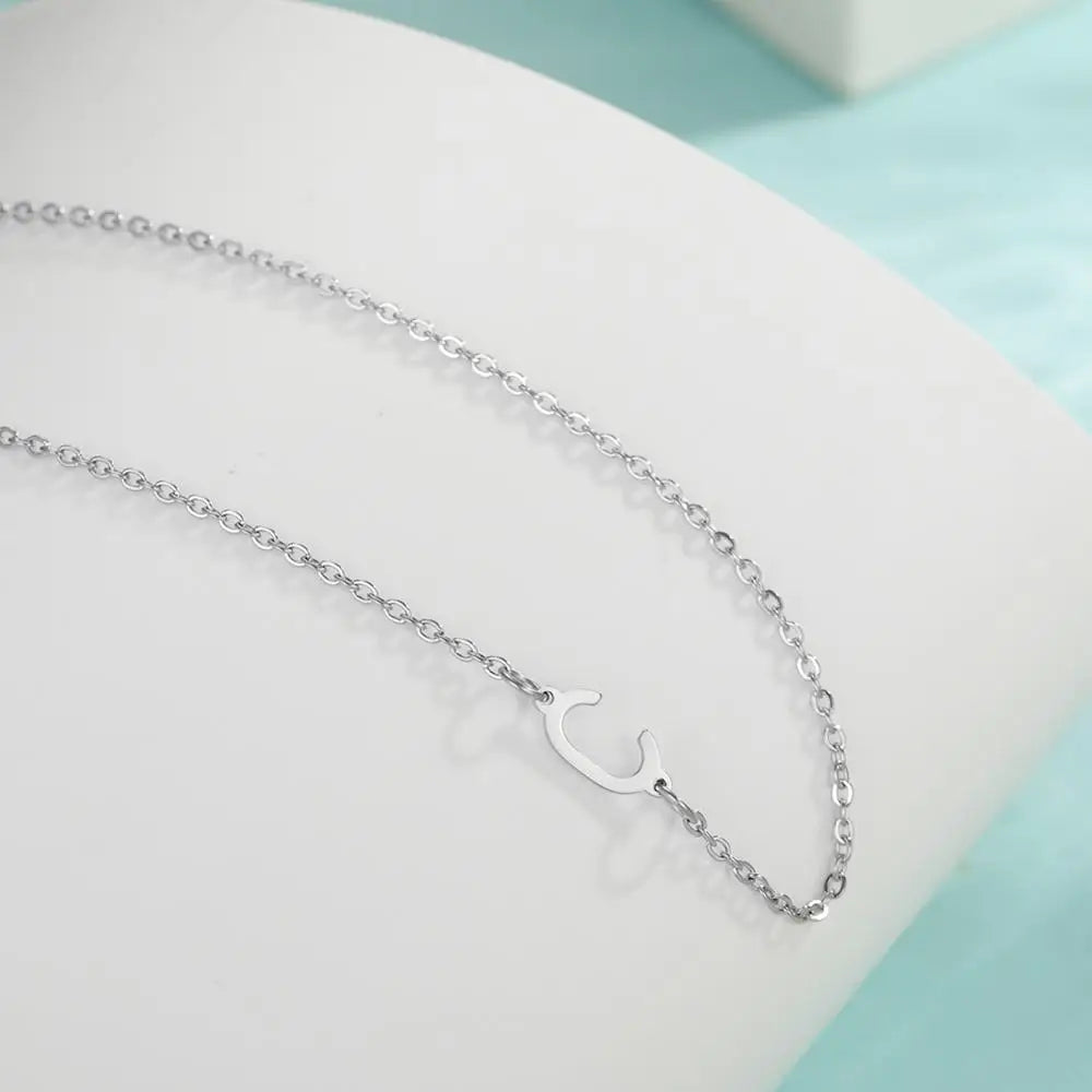 Enchanting "Skyrim" Stainless Steel Initial Pendant for Women