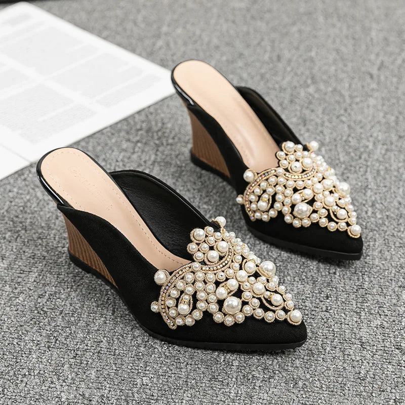 TwinkleToe Pearl Wedge Heels