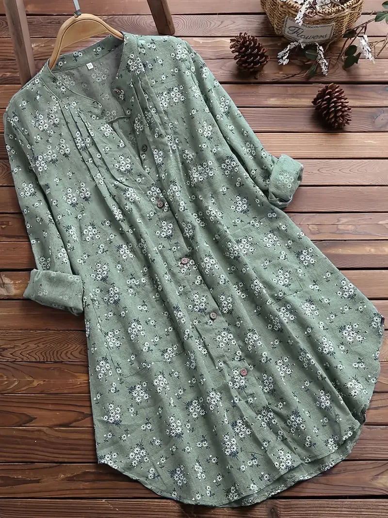 Sophia | Elegante zomerblouse met V-hals en bloemenpatroon