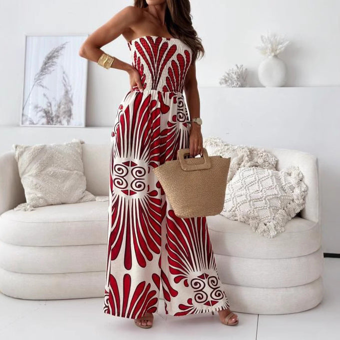 Sophia | Strapless jumpsuit met wijde pijpen