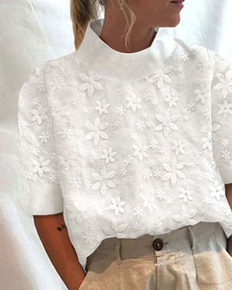 Stephanie | Comfortabele klassieke katoenen blouse