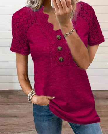 Stephanie | Lichtgewicht chique kanten T-shirt