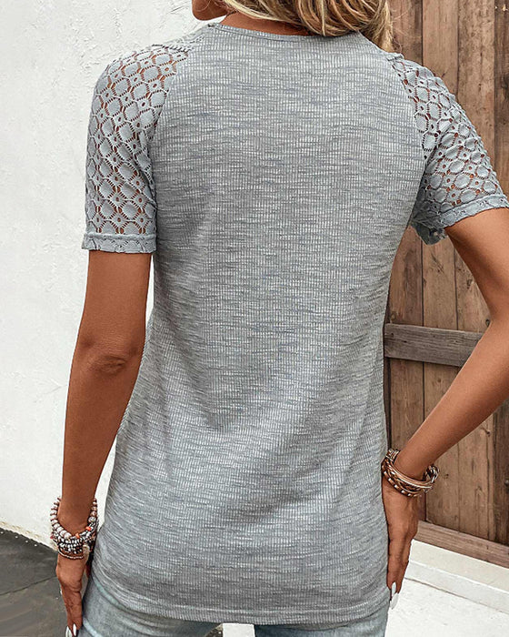 Stephanie | Lichtgewicht chique kanten T-shirt