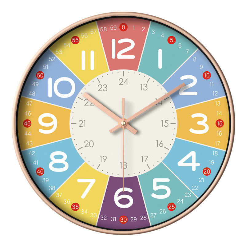 Orologio da parete silenzioso per bambini con design colorato