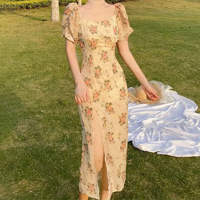 ModeDames Abito Lungo Estivo con Stampa Floreale: Stile Estivo Elegante