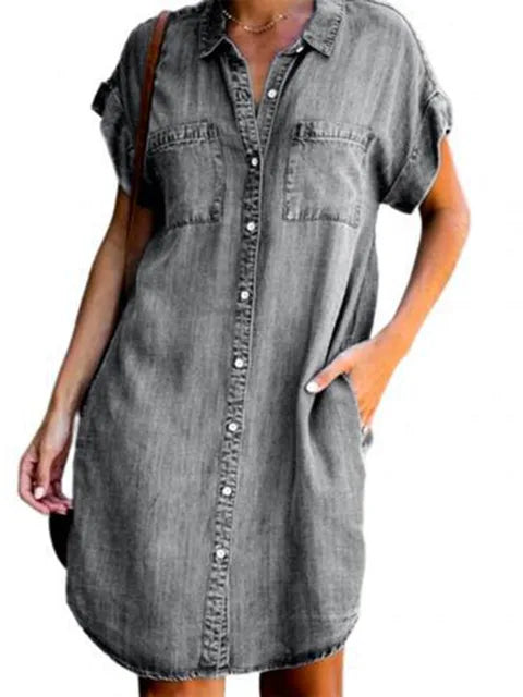 Stijlvolle Zomer Denim Shirt Jurk van Zomerjurkjes