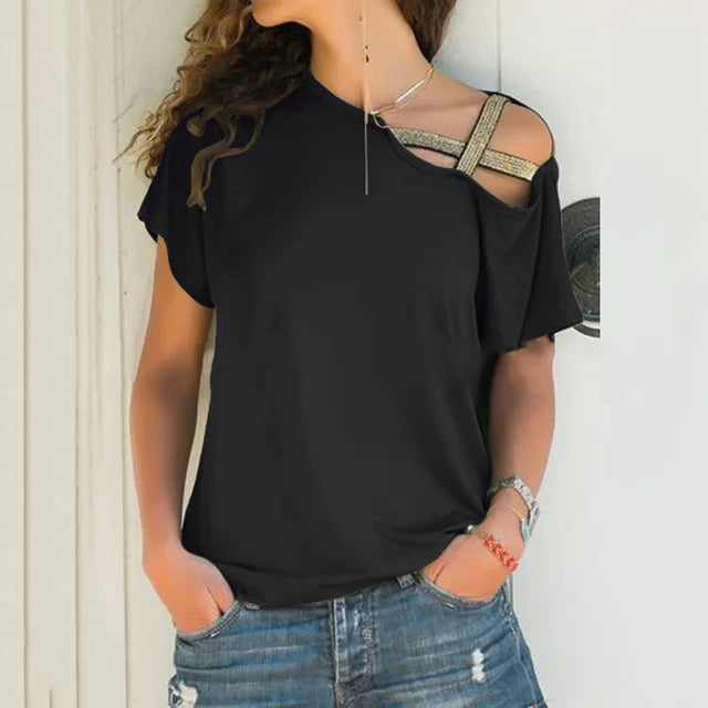 Sunshine Glow Zomer Casual Maglietta da donna con maniche corte
