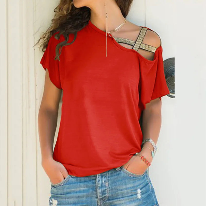 Sunshine Glow Zomer Casual Maglietta da donna con maniche corte