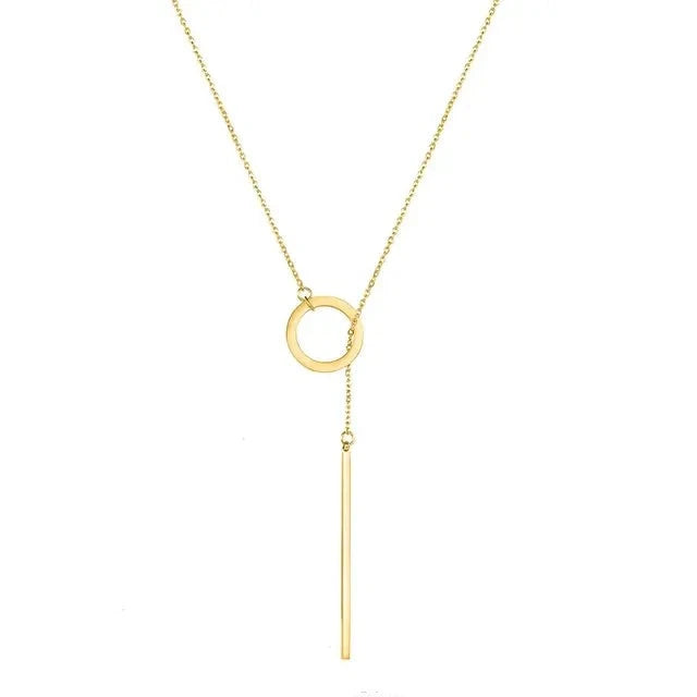 Goldene Ewigkeit Kreuz Anhänger Kette aus Edelstahl