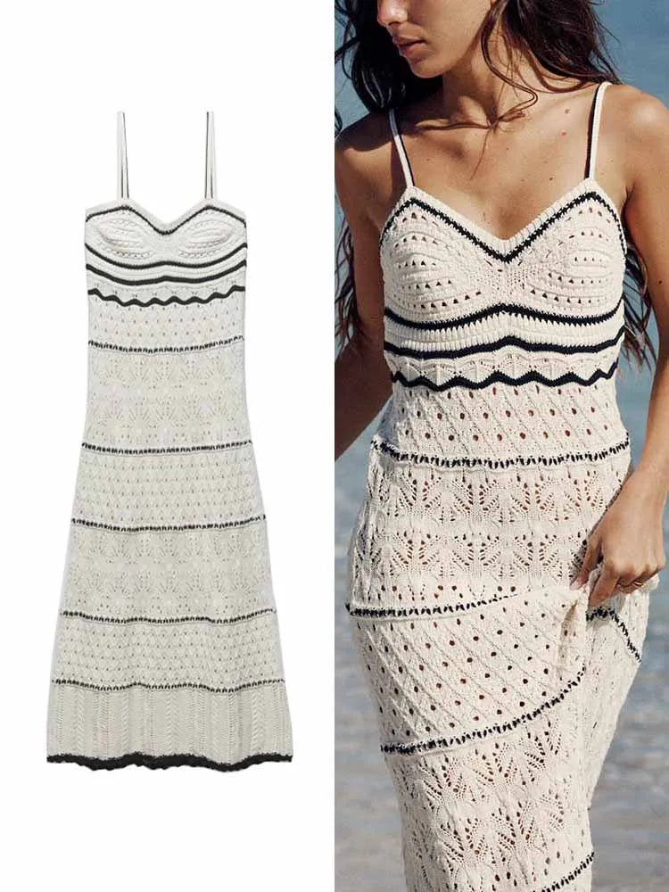 Zomerse Midi Strandjurk met Sling Design