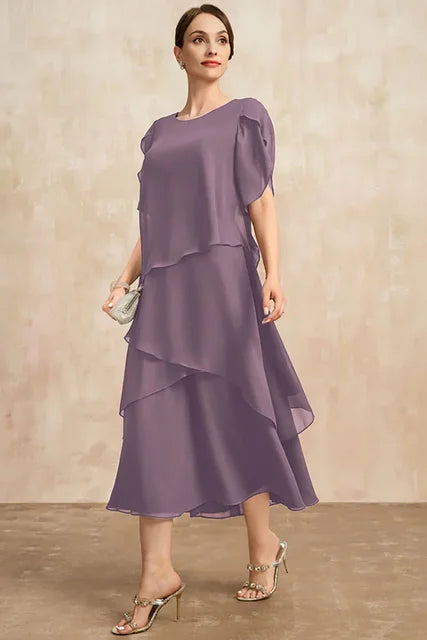 Tijdloze Chiffon Elegant Moeder van de Bruid Jurk