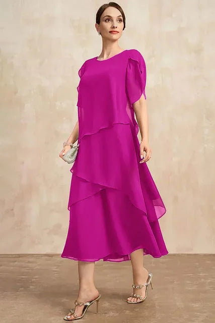 Tijdloze Chiffon Elegant Moeder van de Bruid Jurk